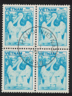 Vietnam Eastern White Pelican Bird Block Of 4 1984 CTO SG#780 - Vietnam