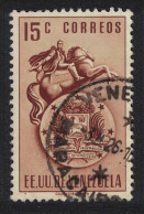 Venezuela Arms Of Venezuela And Bolivar Statue 15c Black 1951 Canc SG#924 Sc#501 - Venezuela
