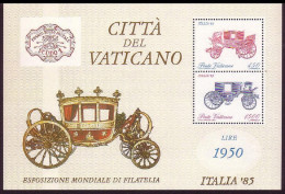 Vatican Old Carriages MS 1985 MNH SG#MS845 MI#Block 8 Sc#767a - Unused Stamps