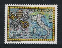 Vatican Roman Mosaic Map Of Italy Symbol Of Holy See 1985 MNH SG#842 Sc#765 - Nuevos