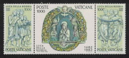 Vatican 500th Death Anniversary Of Luca Della Robbia Strip Of 3v 1982 MNH SG#781-783 Sc#709a - Nuevos