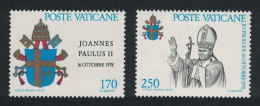 Vatican Inauguration Of Pontificate Of Pope John Paul II 2v 1979 MNH SG#712-713 Sc#645-646 - Nuevos