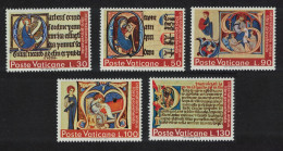 Vatican Illuminated Manuscripts 5v 1972 MNH SG#581-585 Sc#521-25 - Nuovi