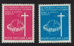 Vatican Third World Apostolic Laity Congress Rome 2v 1967 MNH SG#506-507 Sc#453-454 - Nuevos