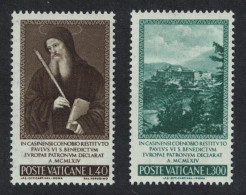 Vatican 'St Benedict' Painting After Perugino 1965 MNH SG#458-459 Sc#414-415 - Unused Stamps