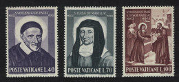 Vatican St Vincent De Paul And St Louise De Marillac 3v 1960 MNH SG#337-339 Sc#295-297 - Nuevos