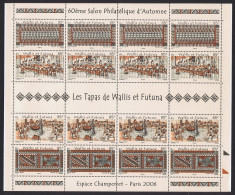 Wallis And Futuna Tapas 4v Full Sheet Type 2 2006 MNH SG#902-905 - Nuevos