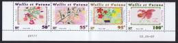 Wallis And Futuna Flowers Bottom Strip Of 4v Control Number F1 2001 MNH SG#779-782 Sc#540 - Unused Stamps