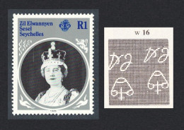 ZES Seychelles Queen Mother 1R Inverted Watermark 1985 MNH SG#115w Sc#101 - Seychellen (1976-...)