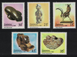 Zimbabwe Sculpture Painting Art National Gallery 5v 1988 MNH SG#728=733 - Zimbabwe (1980-...)