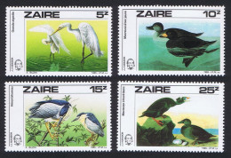 Zaire Heron Scoter Crane Birds Audubon 4v 1985 MNH SG#1238-1241 MI#906-907 - Neufs