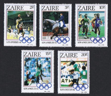 Zaire Olympic Games Los Angeles 5v 1984 MNH SG#1195-1199 Sc#1154-1158 - Ongebruikt