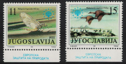 Yugoslavia Pygmy Cormorants Birds Mayfly Nature Protection 2v Margins 1991 MNH SG#2745-2746 - Autres & Non Classés