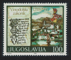 Yugoslavia 700th Anniversary Of 'Vinodol Law Codex' 1988 MNH SG#2428 - Autres & Non Classés