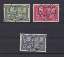 NORVEGE 1914 TIMBRE N°88/90 OBLITERE CONSTITUTION - Used Stamps