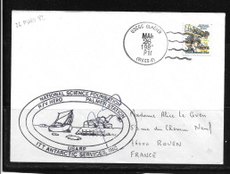 94- Pli Etats Unis -  Oblitération USCGC GLACIER Du 26.3.1982 -  Grand Cachet Illustré R/V HERO    PALMER STATION - Estaciones Científicas