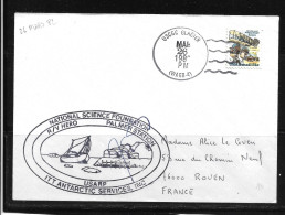 94- Pli Etats Unis -  Oblitération USCGC GLACIER Du 26.3.1982 -  Grand Cachet Illustré R/V HERO    PALMER STATION - Bases Antarctiques