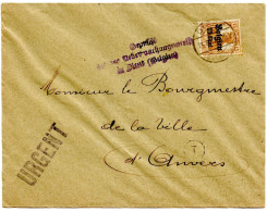 BELGIQUE - COB 15 DIEST + GEPRUFT DIEST SUR LETTRE, 1917 - Zone Non Occupée