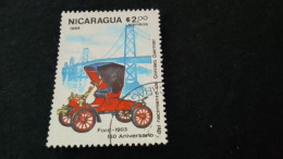 NİARAGUA-1970-80     2.00  CORD  DAMGALI - Nicaragua