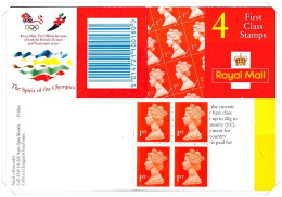 HB10 Booklet 4x1st Class Stamps HRD3-A - Libretti