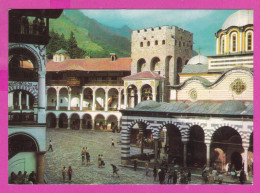 310423 / Bulgaria - Rila Monastery - The Main Monastery Church Hrelyo’s Tower People 1977 PC Bulgarie Bulgarien  - Chiese E Cattedrali