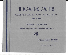 KB540 - CARNET 12 VIGNETTES DAKAR CAPITALE DE L' A.O.F. Vendu Au Profit DU SOUVENIR AFRICAIN - Blocks & Sheetlets & Booklets