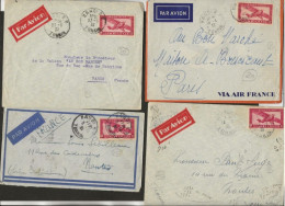 INDOCHINE -LOT DE 13 LETTRES AFFRANCHIIES POSTE AERIENNE N° 8  - ANNEES 1935 A 1937 - Covers & Documents