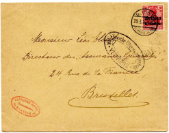 BELGIQUE - COB OC 3 DOLHAIN + CENSURE VERVIERS SUR LETTRE, 1916 - Unbesetzte Zone