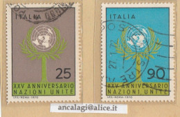 USATI ITALIA 1970 - Ref.0263 "NAZIONI UNITE" Serie Di 2 Val. - - 1961-70: Gebraucht