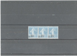 VARIÉTÉS -N°217 N**  SEMEUSE CAMÉE BLEU  -25 /30 C  SURCHARGE DÉPLACÉE VERS LE BAS - Unused Stamps