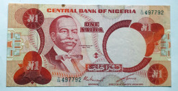 NIGERIA - 1 NAIRA - P 19  (1979-1984)  - CIRC - BANKNOTES - PAPER MONEY - CARTAMONETA - - Nigeria