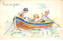 Illustrateur - N°64638 - Janser - Pauvre Sexe Faible - Enfants Dans Une Barque Avec Une Chien - Janser