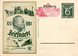 ALLEMAGNE REICH - Entier Privé / Privatganzsache KDF PP 149 D1-02 * - 100 Jahre Briefmarke - 6 Pf Posthorn - Entiers Postaux Privés