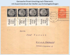 ALLEMAGNE REICH - Entier Privé / Ganzsache Privat - PU 125 + 4 X W 99 - Haale Nach Graz (Ostmark) 1941 - Hindenburg - Privat-Ganzsachen