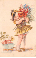 Illustrateur - N°87729 - L.A. Mauzan - Fillette Portant Un Bouquet De Fleurs Des Champs - Mauzan, L.A.