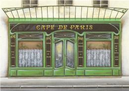 CPM - édit. L'AVION POSTAL - DC 39 - CAFE DE PARIS, Par Fernando DA CUNHA - Cafes