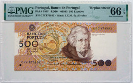 Portugal 500 Escudos 1993 P180f Prefix CJC Replacement Graded 66 EPQ Gem Uncirculated By PMG - Portugal