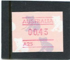 AUSTRALIA - 1990  43c  FRAMA  KOALAS  NO  POSTCODE  A25 (RINGWOOD)  MINT NH - Machine Labels [ATM]