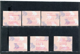 AUSTRALIA - 1990  65c  FRAMA  KOALAS  SET OF 7  POSTCODES  MINT NH - Automatenmarken [ATM]