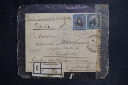 CHILI - Devant D'enveloppe En Recommandé De Tacna Pour La France En 1917 Avec Contrôle Postal - L 151286 - Chile