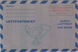 BERLIN 1950 - Entier Aérogramme / Ganzsache Luftpostbrief LF 2b III ** - Taxe Perçue 60 Pf Orangerot - Other & Unclassified