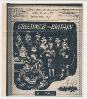 V-Mail GB / UK - USA Greetings From Britain - Christmas -Turkey - Presents - Scottish - Noël