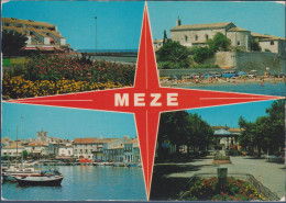 Mèze Hérault Multivues Capitale Du Bassin De Thau Flamme Son Port, Sa Plage, Ses Coquillages, Son Vin, 22.7.88 - Mèze