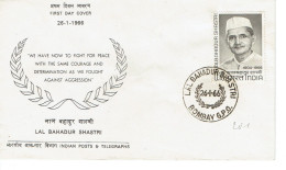 Inde 201 Mort 1er Ministe Lal Bahadur - Lettres & Documents