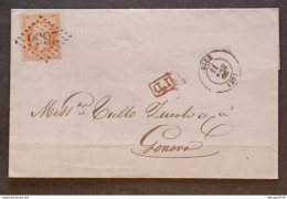 FRANCE COVER NAPOLEONE 40 CENT OBLITERE 2256 LA MAS D AZIL TO GENOA ITALY YVERT N. 23 - Covers & Documents