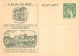 BERLIN 1950 - Entier / Ganzsache * - P 22 100 Jahre Oberpostdirektion Berlin - 10+5 Pf Währungsgeschädigte Grün - Postkaarten - Ongebruikt