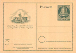 BERLIN 1951 - Entier / Ganzsache * - P 24 Einweihung Des Lufbrückendenkmals In Tempelhof - 10 Pf Freiheitsglocke Grün - Cartoline - Nuovi