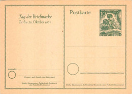 BERLIN 1951 - Entier / Ganzsache * - P 27 Tag Der Briefmarke - 10 Pf Knaben Mit Album Und Globus Grün - Cartoline - Nuovi