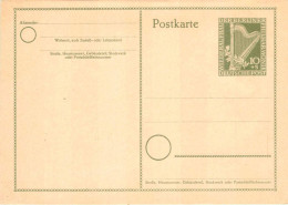 BERLIN 1951 - Entier / Ganzsache * - P 23 I Wiederaufbau Der Berliner Philarmonie - 10+5 Pf Harfe Grün - Postcards - Mint