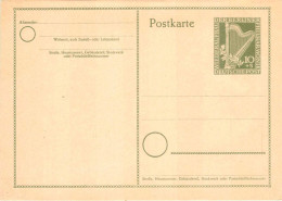 BERLIN 1951 - Entier / Ganzsache * - P 23 I Wiederaufbau Der Berliner Philarmonie - 10+5 Pf Harfe Grün - Cartoline - Nuovi